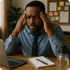 Person practicing stress management through mindful meditation