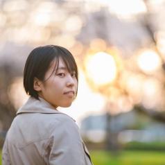 Woman looking back